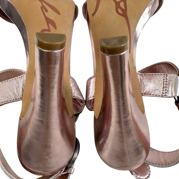 NWOT Karl Lagerfeld Paris Cieone Metallic Leather Ankle Strap Sandals Size 8.5M - Picture 12 of 16